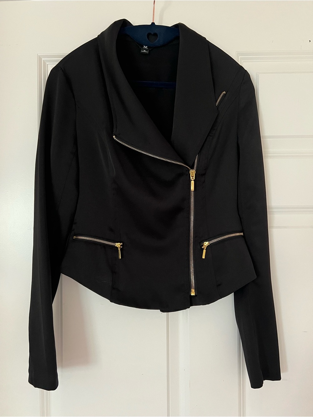 Black Women's Asymmetrical Zip Jacket - G by GUESS